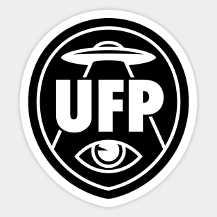 Unidentified Flying Podcast Logo (White) Sticker